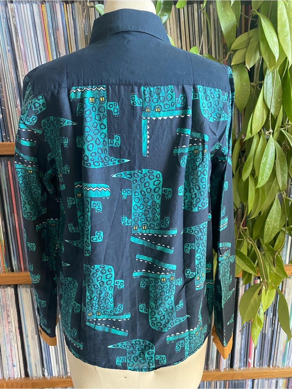 GUC GORMAN - Navy & Teal Crock Button-Up Shirt - Size 4US / 8AU - Picture 4 of 6
